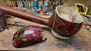 tanpura repair - cutaway tumba